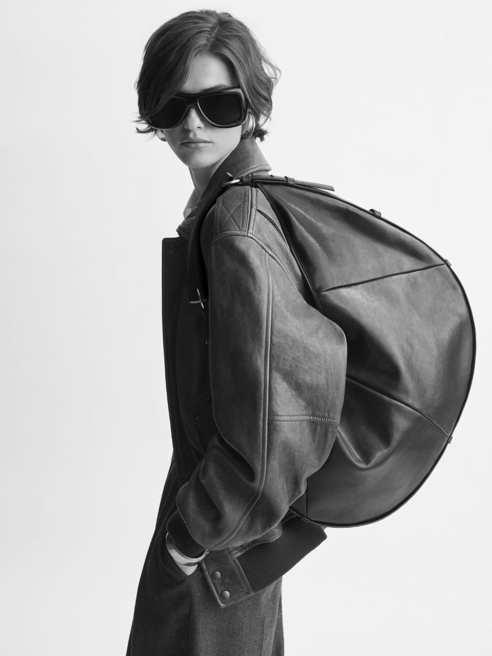 Black Mombasa Large Leather Hobo Bag