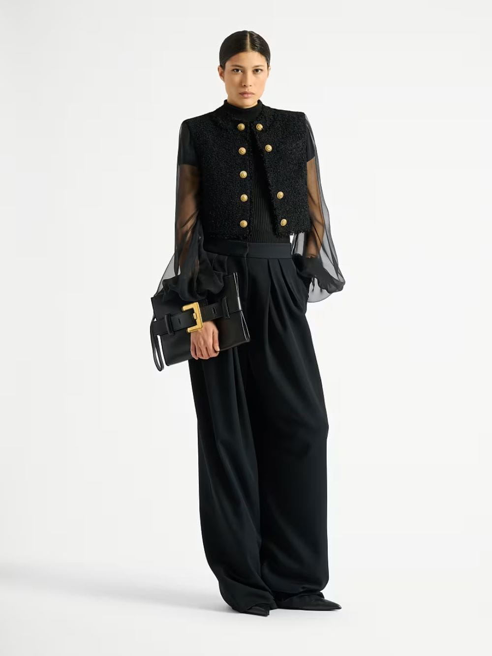 Black Anthem Smooth Leather Clutch