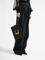 Black Anthem Smooth Leather Clutch