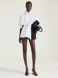 Black Pinch Squeezed Horizontal Tote in Nappa Leather