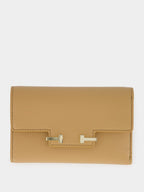Rhum Supple Grain Leather Aube Compact Wallet