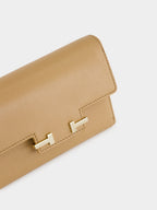 Rhum Supple Grain Leather Aube Compact Wallet