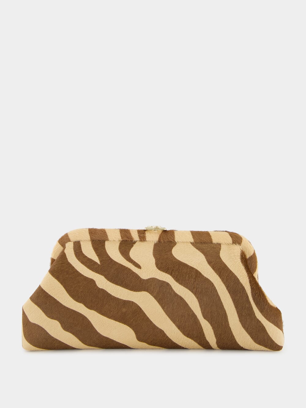Natural Zebra-Print Pony Skylar Clutch