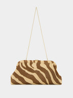 Natural Zebra-Print Pony Skylar Clutch