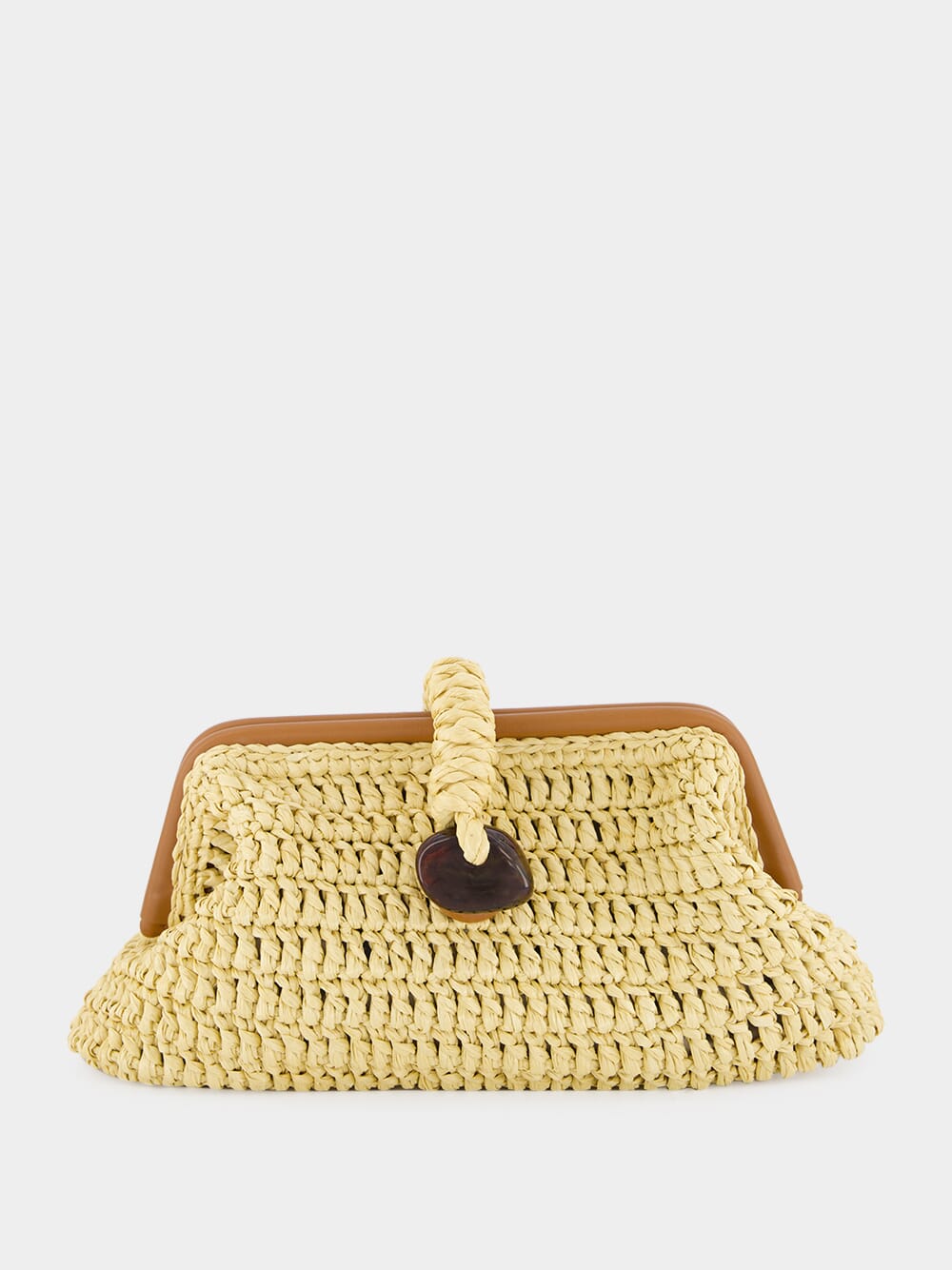 Natural Delphine Raffia Clutch Bag
