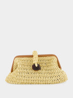 Natural Delphine Raffia Clutch Bag