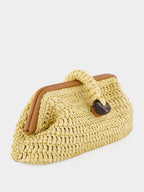 Natural Delphine Raffia Clutch Bag