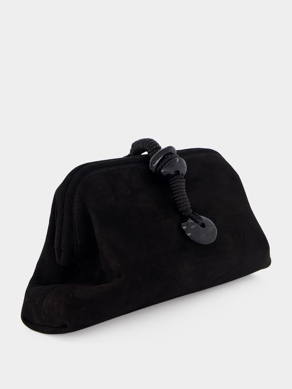 Black Petra Suede Clutch Bag