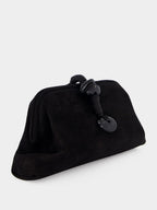 Black Petra Suede Clutch Bag
