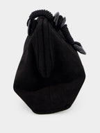 Black Petra Suede Clutch Bag