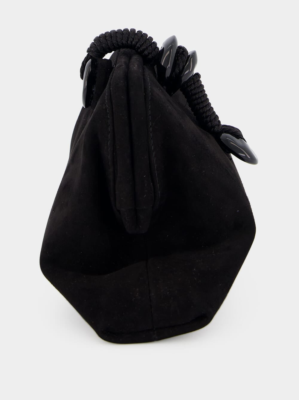 Black Petra Suede Clutch Bag
