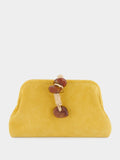 Mustard Petra Suede Clutch