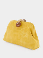 Mustard Petra Suede Clutch