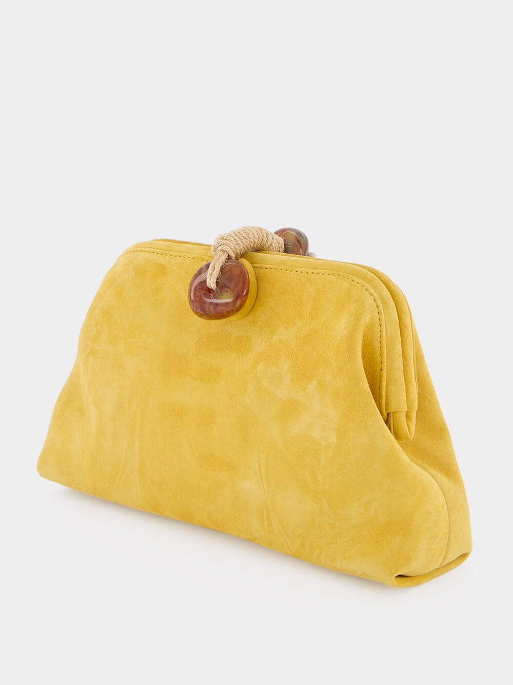 Mustard Petra Suede Clutch