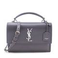 Saint Laurent Anthracite Smooth Calfskin Medium Monogram Sunset Satchel