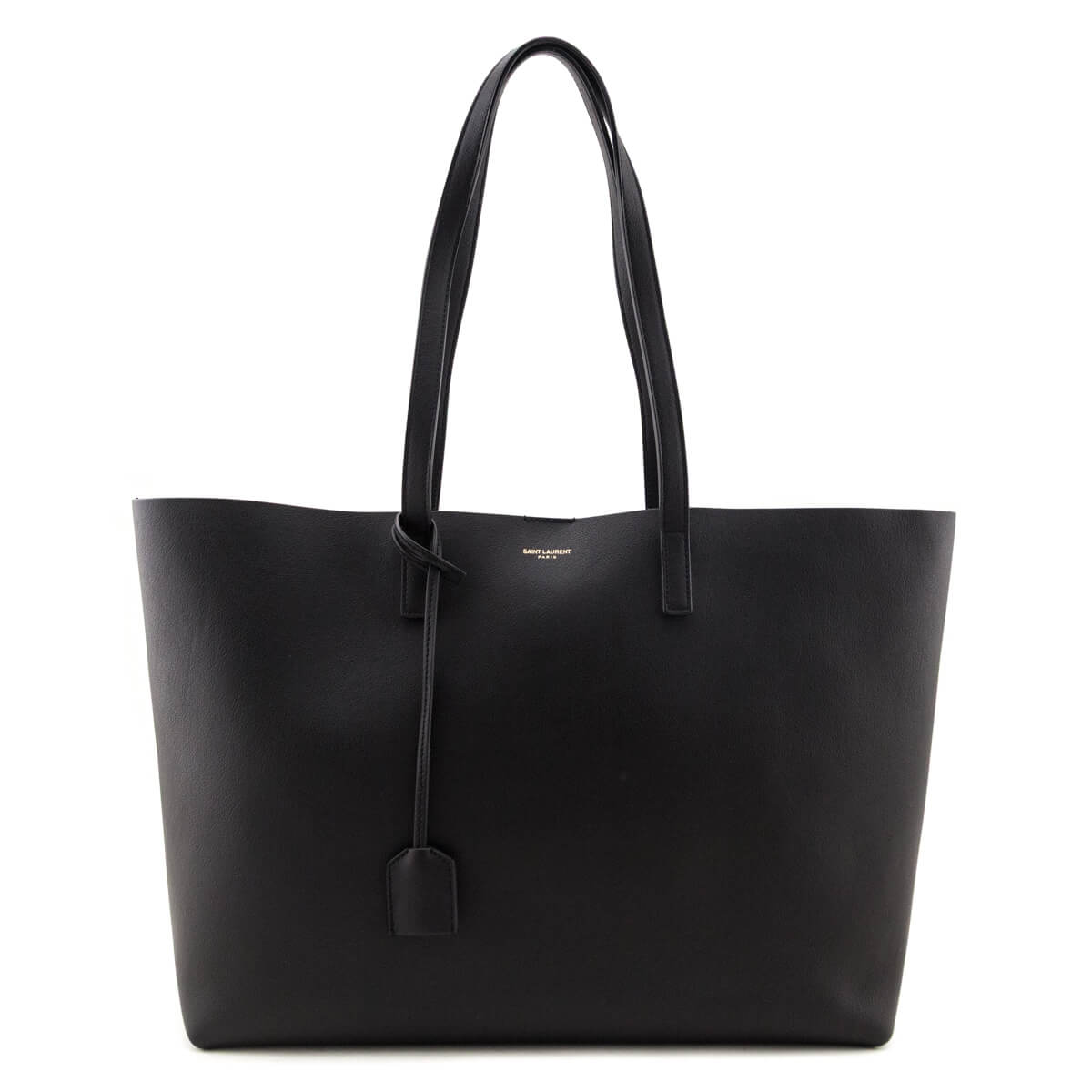 Saint Laurent Black Calfskin Large Shopping Tote E/W