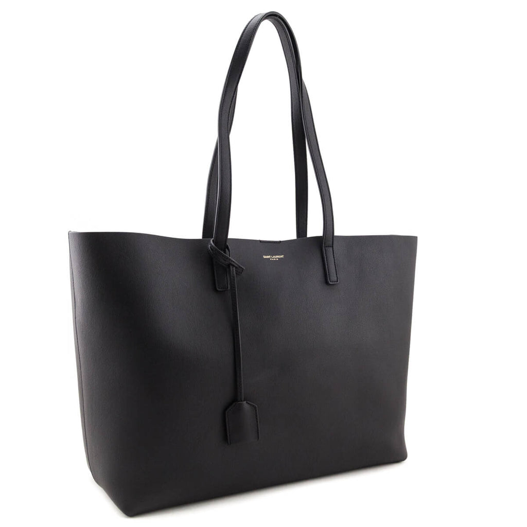 Saint Laurent Black Calfskin Large Shopping Tote E/W