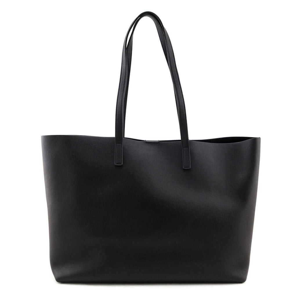 Saint Laurent Black Calfskin Large Shopping Tote E/W