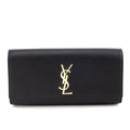 Saint Laurent Black Grain de Poudre Classic Kate Clutch