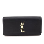 Saint Laurent Black Grain de Poudre Classic Kate Clutch