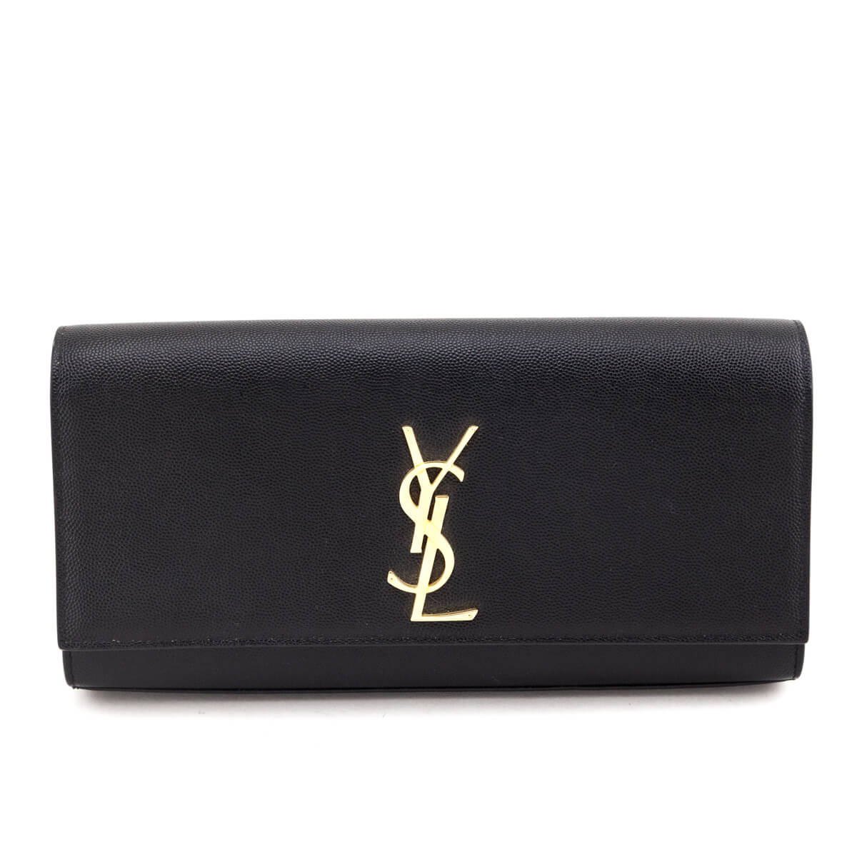 Saint Laurent Black Grain de Poudre Classic Kate Clutch