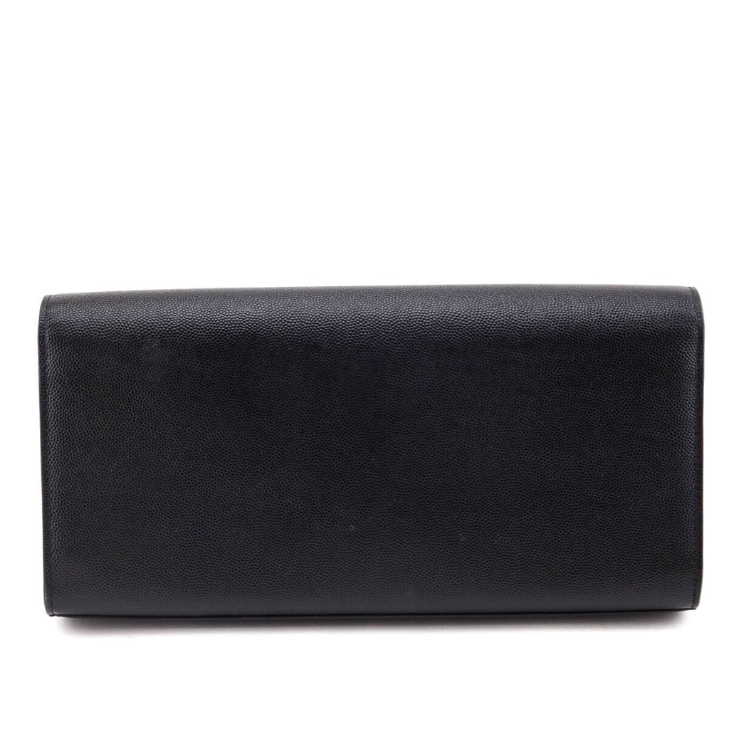 Saint Laurent Black Grain de Poudre Classic Kate Clutch
