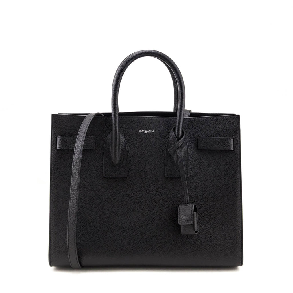 Saint Laurent Black Grained Calfskin Small Sac De Jour