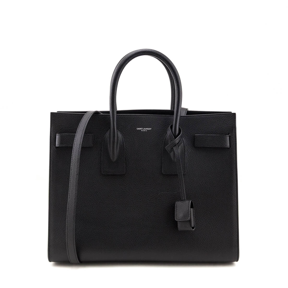 Saint Laurent Black Grained Calfskin Small Sac De Jour