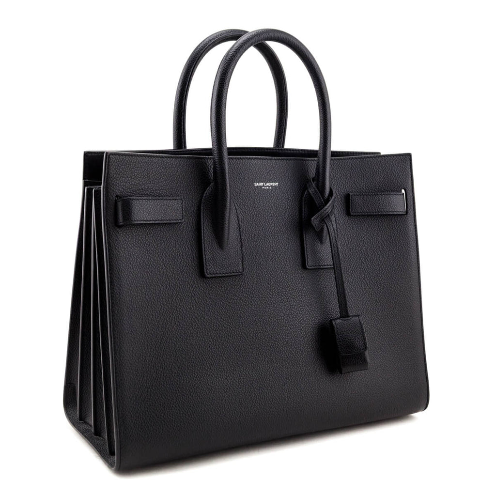 Saint Laurent Black Grained Calfskin Small Sac De Jour