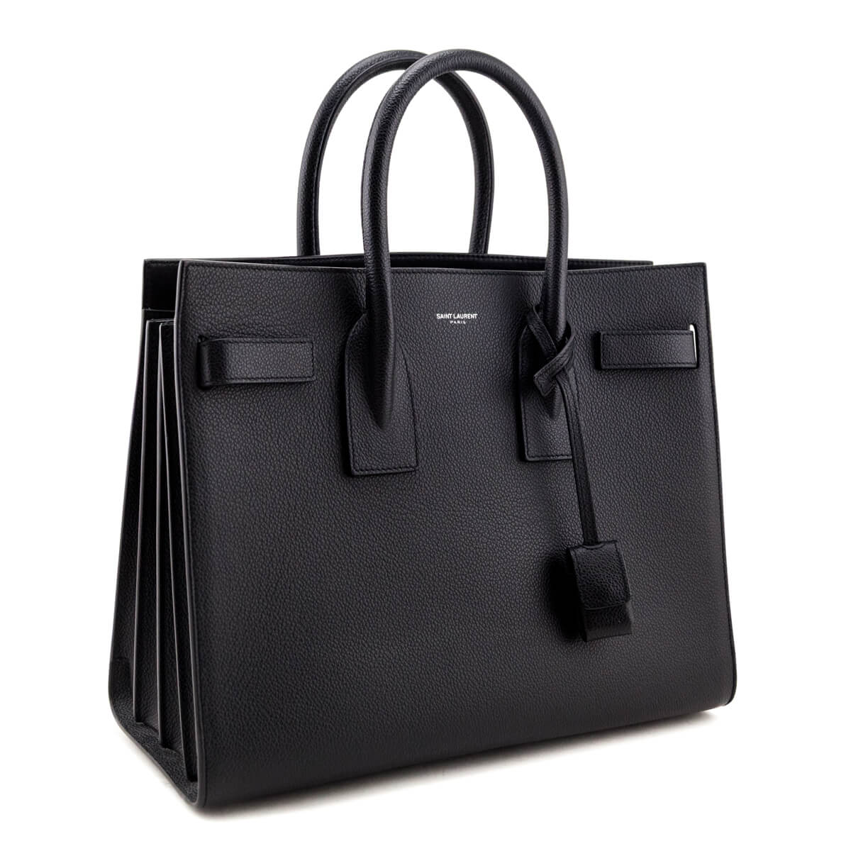 Saint Laurent Black Grained Calfskin Small Sac De Jour