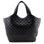 Saint Laurent Black Lambskin Quilted Maxi Icare Shopping Tote