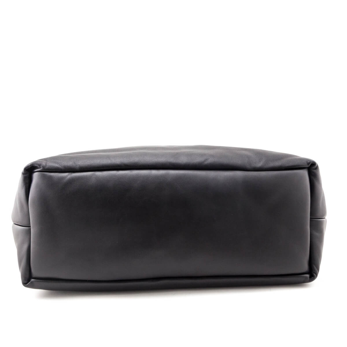 Saint Laurent Black Lambskin Wide Puffer Tote Black