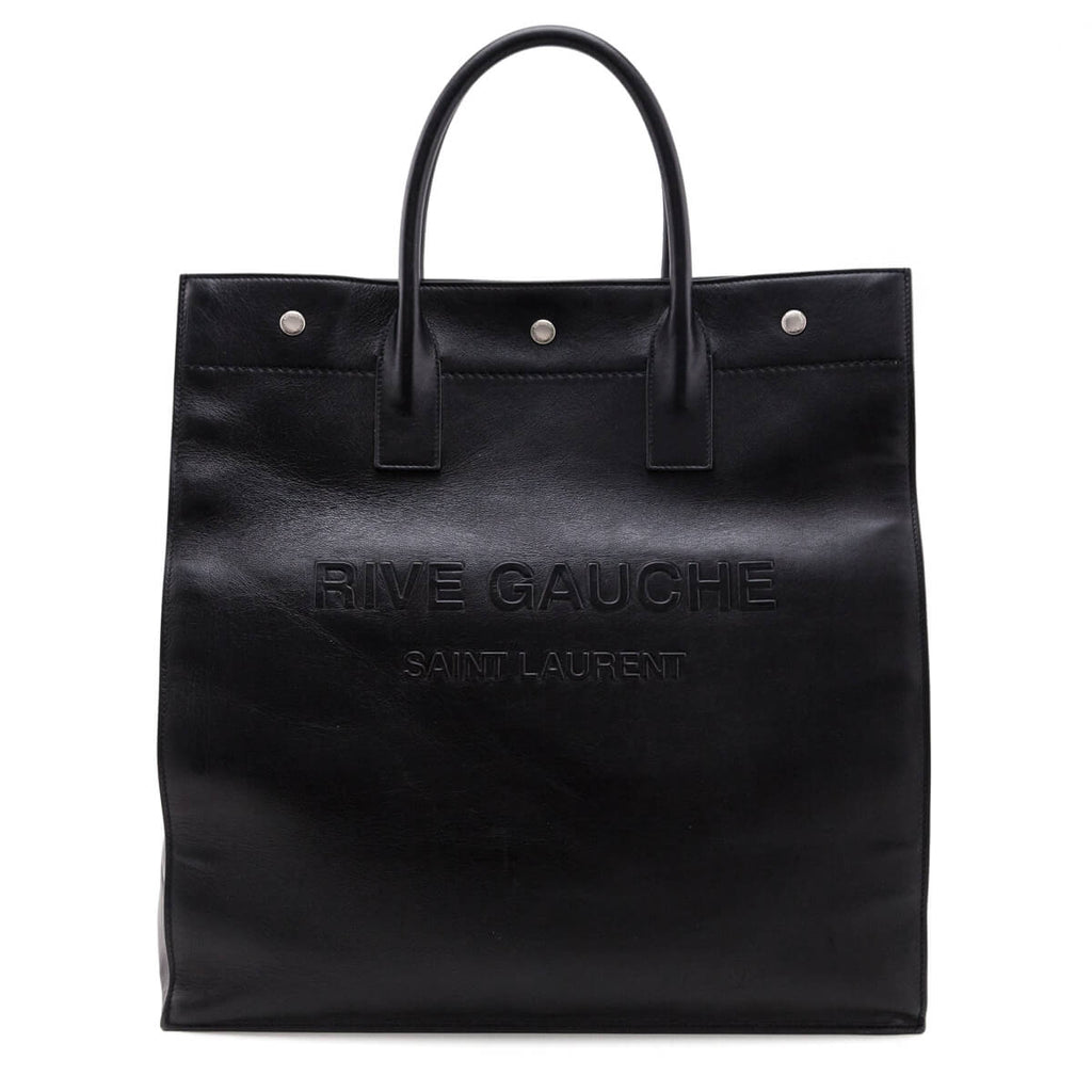 Saint Laurent Black Smooth Calfskin Rive Gauche N/S Tote
