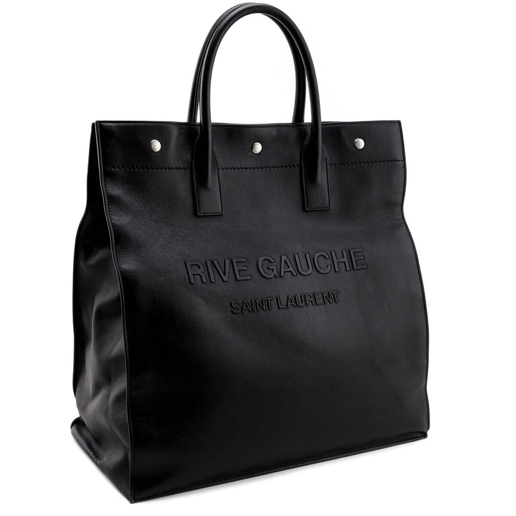 Saint Laurent Black Smooth Calfskin Rive Gauche N/S Tote