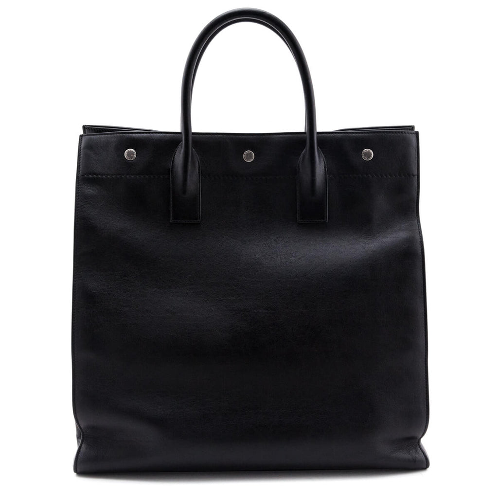 Saint Laurent Black Smooth Calfskin Rive Gauche N/S Tote