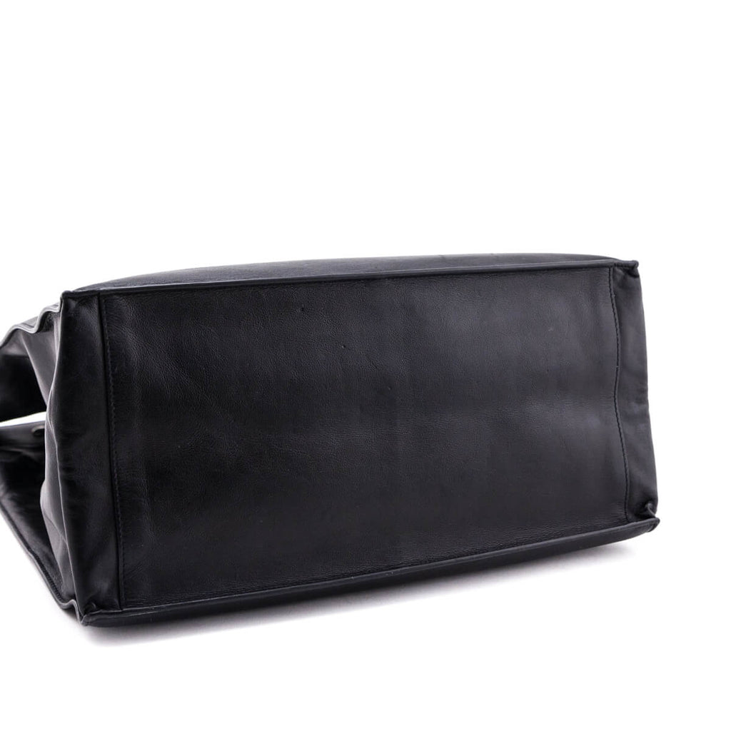 Saint Laurent Black Smooth Calfskin Rive Gauche N/S Tote