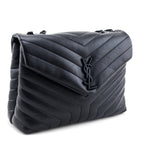 Saint Laurent Black Y Quilted Leather Monogram Medium Loulou Chain Satchel