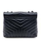 Saint Laurent Black Y Quilted Leather Monogram Medium Loulou Chain Satchel