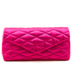 Saint Laurent Bubblegum Satin Quilted Large Sade Puffer Clutch