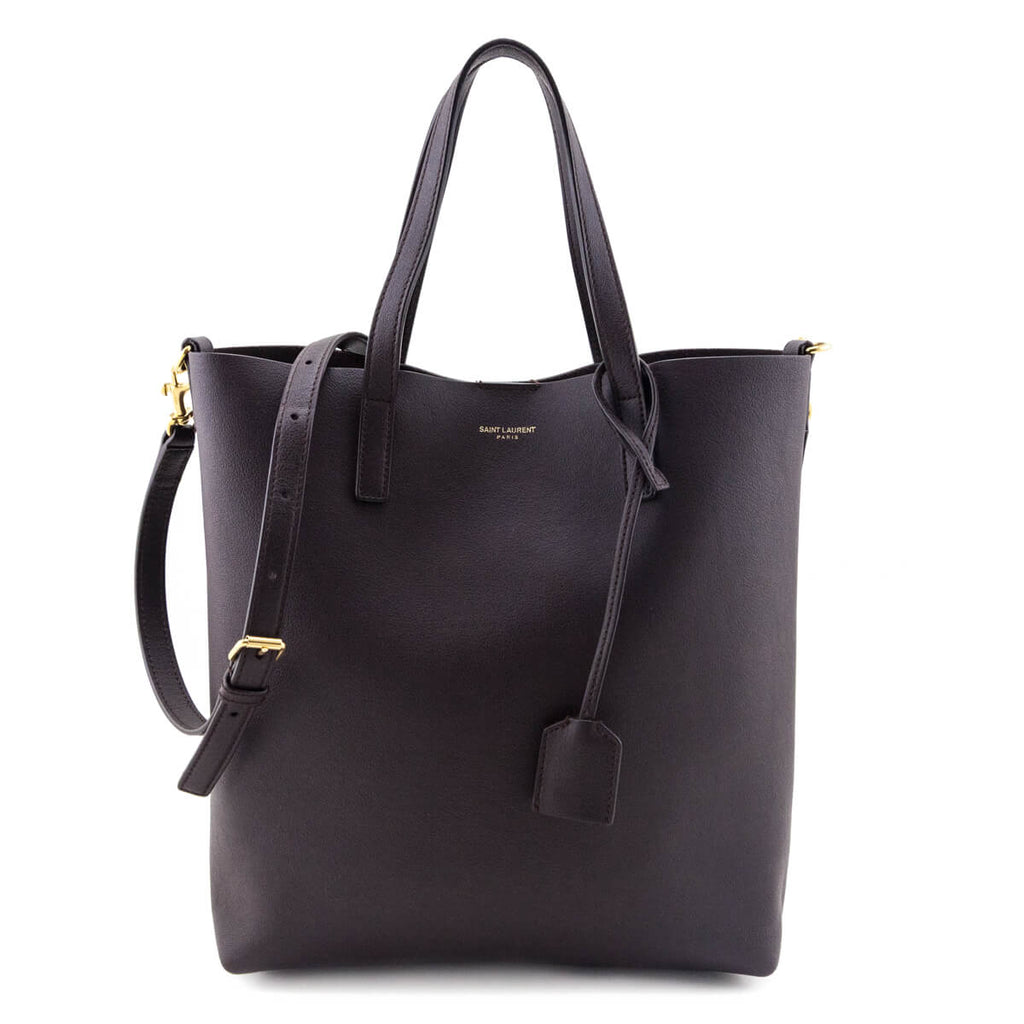 Saint Laurent Burgundy Calfskin Toy Shopping Tote
