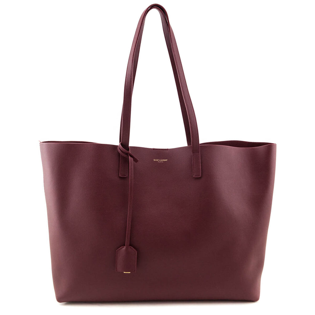 Saint Laurent Carmine Calfskin Large Shopping Tote E/W