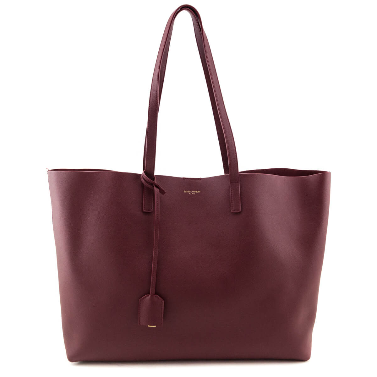 Saint Laurent Carmine Calfskin Large Shopping Tote E/W