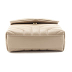 Saint Laurent Dark Beige Calfskin Y Quilted Monogram Toy Loulou Crossbody Bag