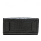 Saint Laurent Dark Green Calfskin Crocodile Embossed Small Sac de Jour