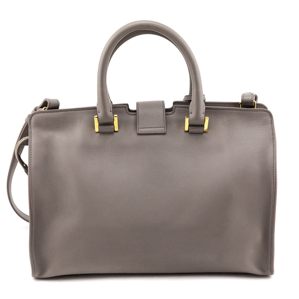 Saint Laurent Gray Calfskin Small Monogram Cabas Bag