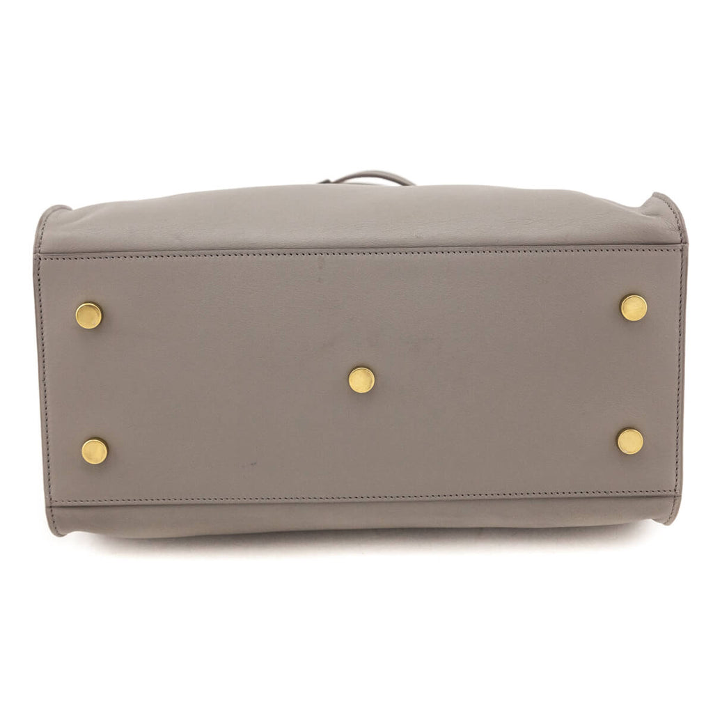 Saint Laurent Gray Calfskin Small Monogram Cabas Bag