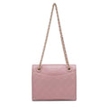 Tory Burch Medium Fleming Shoulder Bag Gold Chain Pink Leather Handbag Purse NEW