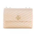 Tory Burch Kira Chevron Devon Sand Shoulder Bag Leather Handbag Cream Beige NEW