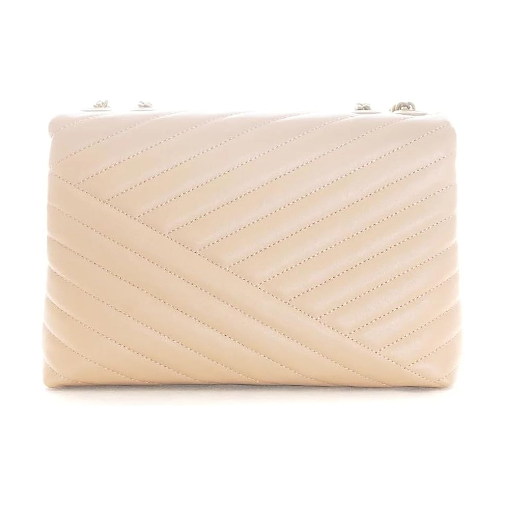 Tory Burch Kira Chevron Devon Sand Shoulder Bag Leather Handbag Cream Beige NEW