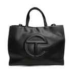 Telfar Black 'Medium Shopping Tote' Bag